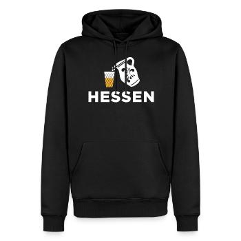 Ebbelwoi Hessen Hessisch Frankfurt Geschenk - Männer Premium Bio Hoodie - Schwarz - Vorne - Nico (187cm)