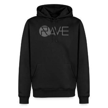 Rave - Männer Premium Bio Hoodie - Schwarz - Vorne - Nico (187cm)