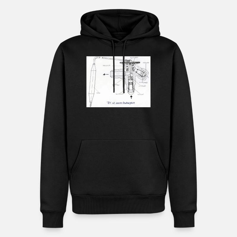 TEVi - Männer Premium Bio Hoodie - Schwarz