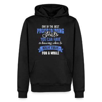 programmeur - Sweat à capuche Premium bio Homme - noir - Devant - Nico (187cm)