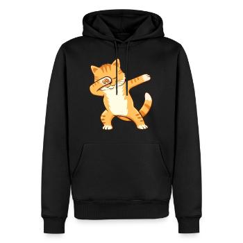 Dabbing Katze Dab Cat Geschenk - Sweat à capuche Premium bio Homme - noir - Devant - Nico (187cm)