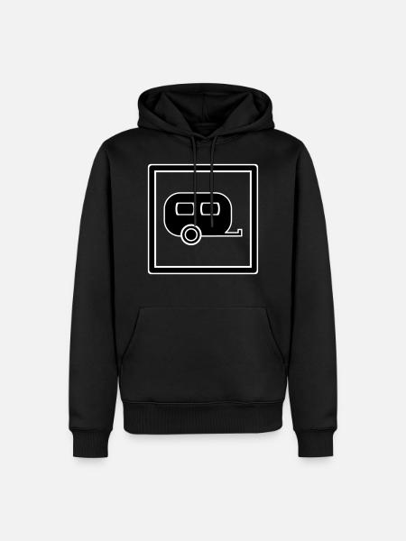 Camper/Wohnwagen Piktogramm mit Rahmen - Men’s Premium Organic Hoodie - black