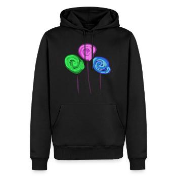 Drei Lolly´s - Männer Premium Bio Hoodie - Schwarz - Vorne - Nico (187cm)