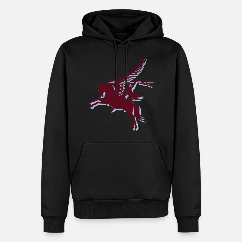 Multi Farbvektor - Fallschirm-Regiment - Pegasus - Männer Premium Bio Hoodie - Schwarz