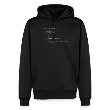 Code snippet c #: Throw up - Men’s Premium Organic Hoodie - black - Front - Nico (187cm)