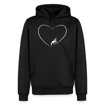 J'aime le cadeau de coeur de coeur de chevaux - Sweat à capuche Premium bio Homme - noir - Devant - Nico (187cm)