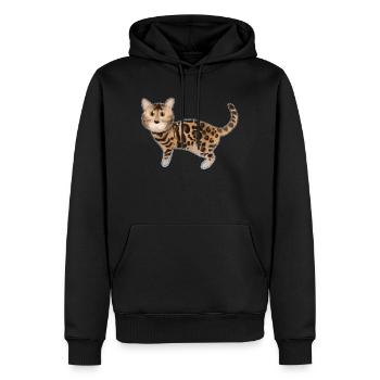 Idée de chat du Bengale - Sweat à capuche Premium bio Homme - noir - Devant - Nico (187cm)