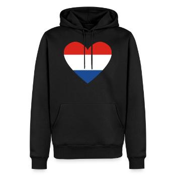 Coeur Pays-Bas Hollande - Sweat à capuche Premium bio Homme - noir - Devant - Nico (187cm)
