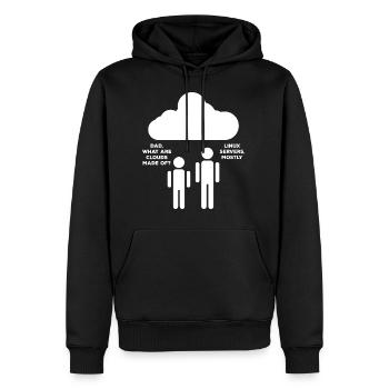 Cloud Linux - Männer Premium Bio Hoodie - Schwarz - Vorne - Nico (187cm)