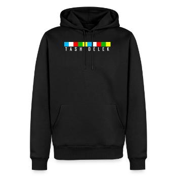 TASHI DELEK - Sweat à capuche Premium bio Homme - noir - Devant - Nico (187cm)