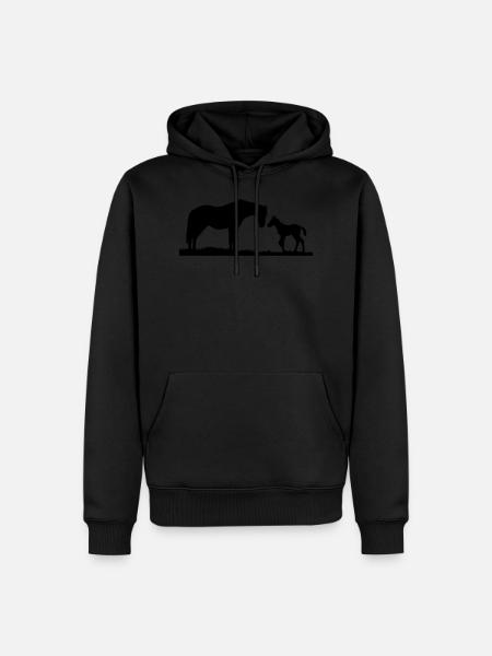 Pferde, Pferd & Fohlen - Männer Premium Bio Hoodie - Schwarz
