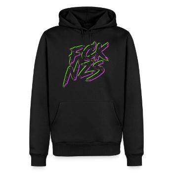 FCK NZS - Sweat à capuche Premium bio Homme - noir - Devant - Nico (187cm)