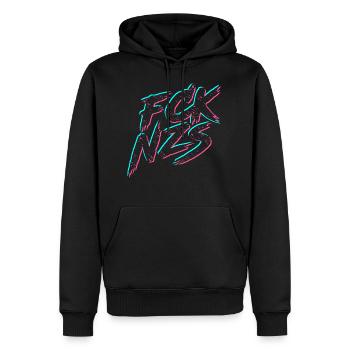 FCK NZS - Männer Premium Bio Hoodie - Schwarz - Vorne - Nico (187cm)