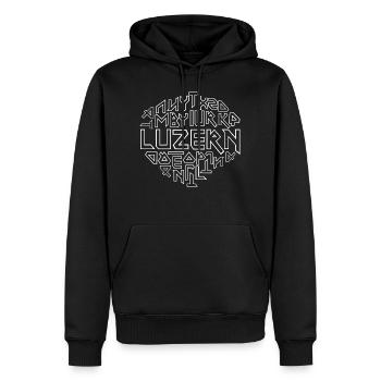 Luzern Schweiz - Männer Premium Bio Hoodie - Schwarz - Vorne - Nico (187cm)