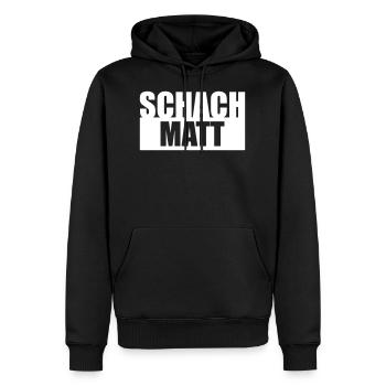 Schach Matt - Männer Premium Bio Hoodie - Schwarz - Vorne - Nico (187cm)