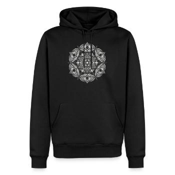 Mandala - Männer Premium Bio Hoodie - Schwarz - Vorne - Nico (187cm)