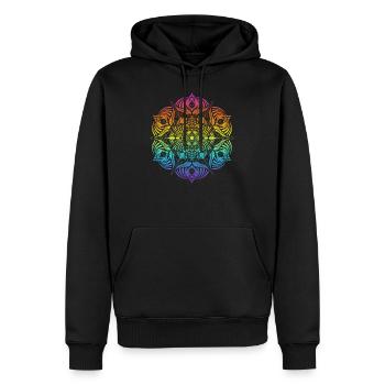 Mandala - Männer Premium Bio Hoodie - Schwarz - Vorne - Nico (187cm)