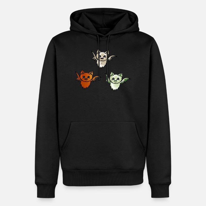 Fledermäuse - Männer Premium Bio Hoodie - Schwarz