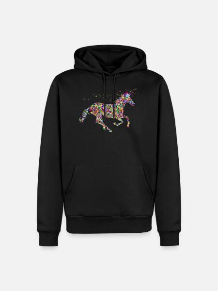 Rainbow Unicorn - Men’s Premium Organic Hoodie - black