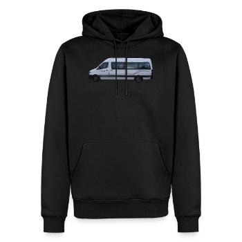 Camping-car AUS et NZ - Sweat à capuche Premium bio Homme - noir - Devant - Nico (187cm)