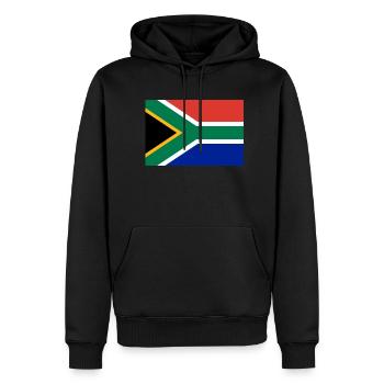 Drapeau sud afrique - Sweat à capuche Premium bio Homme - noir - Devant - Nico (187cm)