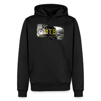 Moutainbike Downhill Berge geschenk MTB - Männer Premium Bio Hoodie - Schwarz - Vorne - Nico (187cm)