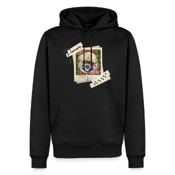 Pomeranian Shirt und Accessoires - Teddy Pom - Männer Premium Bio Hoodie - Schwarz - Vorne - Nico (187cm)