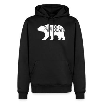 Papa Bear - Sweat à capuche Premium bio Homme - noir - Devant - Nico (187cm)