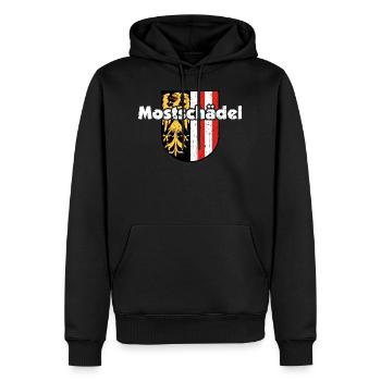 Mostschädl Oberösterreich Spruch Wappen Geschenk - Männer Premium Bio Hoodie - Schwarz - Vorne - Nico (187cm)