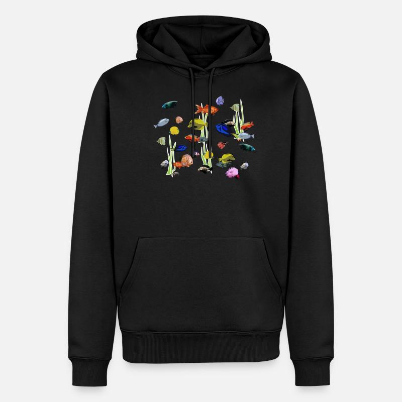 Poissons - Sweat à capuche Premium bio Homme - noir