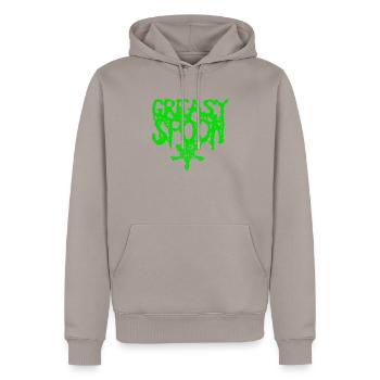 Fettiger Löffel - Männer Premium Bio Hoodie - Taupe - Vorne - Nico (187cm)