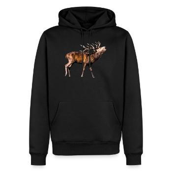 Idée cadeau de cerf tubulaire - Sweat à capuche Premium bio Homme - noir - Devant - Nico (187cm)