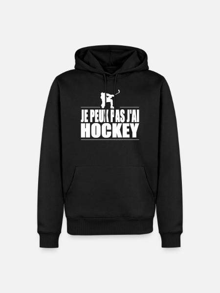 Je peux pas j'ai hockey - Sweat à capuche Premium bio Homme - noir