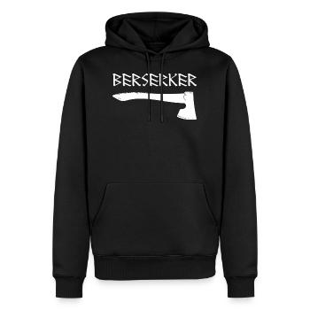Berserker Axe Viking Viking Odin Thor Walhalla - Sweat à capuche Premium bio Homme - noir - Devant - Nico (187cm)