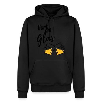Hart am Glas - Männer Premium Bio Hoodie - Schwarz - Vorne - Nico (187cm)