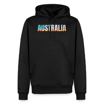 Australien - in englischer Sprache - Männer Premium Bio Hoodie - Schwarz - Vorne - Nico (187cm)