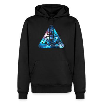 Unmögliches Dreieck, Optische Illusion, Galaxy - Männer Premium Bio Hoodie - Schwarz - Vorne - Nico (187cm)