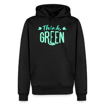 Think green! Denke grün! Umweltfreundlich Ökologie - Männer Premium Bio Hoodie - Schwarz - Vorne - Nico (187cm)