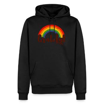 grateful rainbow LGBT - Men’s Premium Organic Hoodie - black - Front - Nico (187cm)