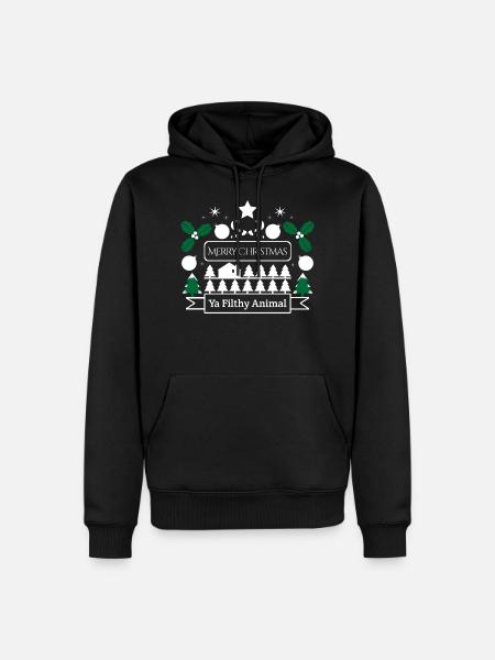 Jultröja Design Merry Christmas Ya Filthy Animal - Ekologisk premiumluvtröja herr - svart