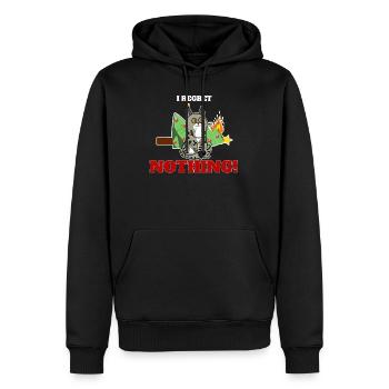 je ne regrette rien chat noël - Sweat à capuche Premium bio Homme - noir - Devant - Nico (187cm)