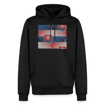 Slowakei Flagge - Kunstdesign - Männer Premium Bio Hoodie - Schwarz - Vorne - Nico (187cm)