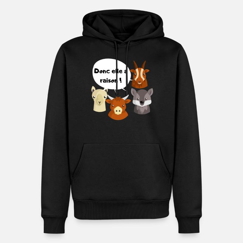 Donc elle a raison - Sweat à capuche Premium bio Homme - noir