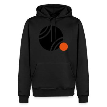 PETANQUE KUGEL - Männer Premium Bio Hoodie - Schwarz - Vorne - Nico (187cm)