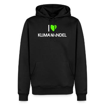 Ich liebe Klimawandel - Männer Premium Bio Hoodie - Schwarz - Vorne - Nico (187cm)