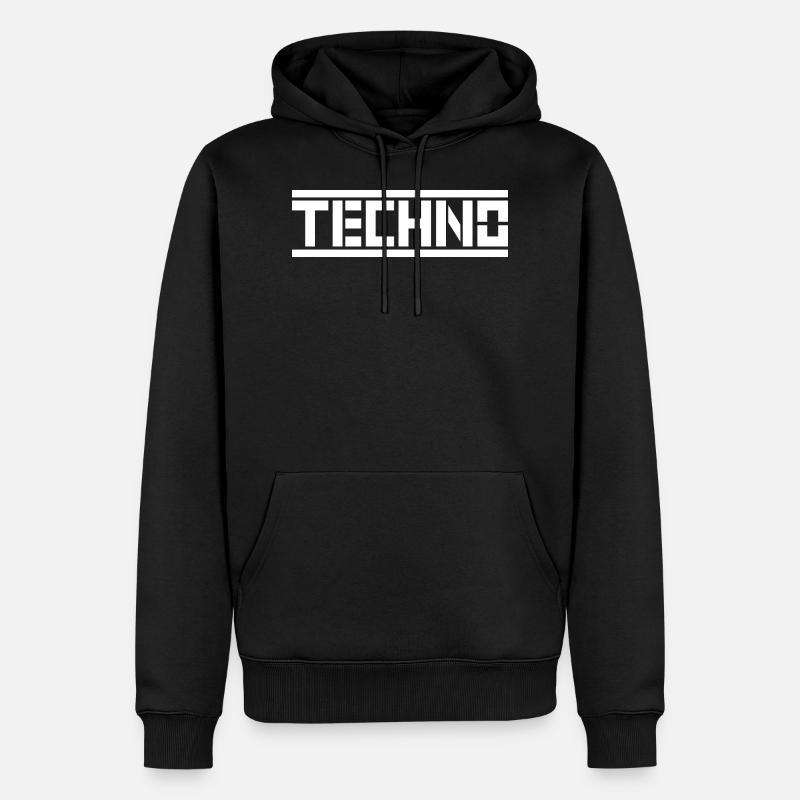 Techno - Sweat à capuche Premium bio Homme - noir