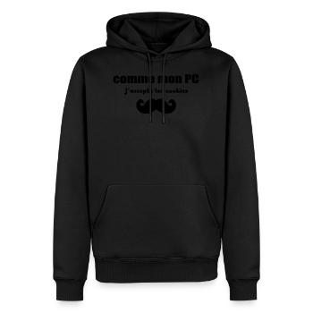 wie mein PC - Männer Premium Bio Hoodie - Schwarz - Vorne - Nico (187cm)