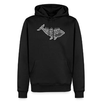 Wal - save the ocean - Männer Premium Bio Hoodie - Schwarz - Vorne - Nico (187cm)