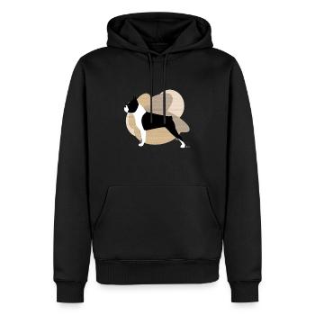 Hundesammlung von IxCÖ #Boston - Männer Premium Bio Hoodie - Schwarz - Vorne - Nico (187cm)