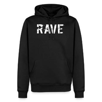 rave - Sweat à capuche Premium bio Homme - noir - Devant - Nico (187cm)